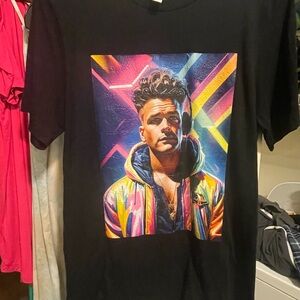 Bella Canvas Black Tee with Neon Portrait